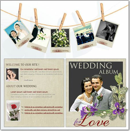свадебный макет сайта в фотошопе